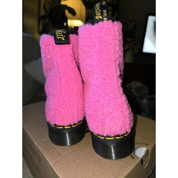 Dr Martens 1460 Pascal Faux Shearling Pink Lux  Boots - Picture 6 of 11